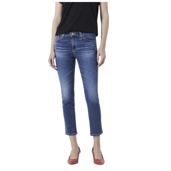 AG Adriano Goldschmied Prima Crop Mid Rise Cigarette Crop Jeans Size 27 Dark - Picture 1 of 7